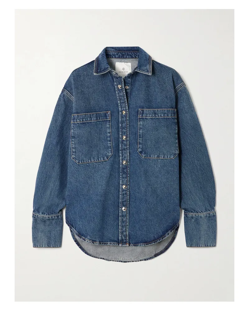 Anine Bing Dante Denim Jacket - Blue Blue