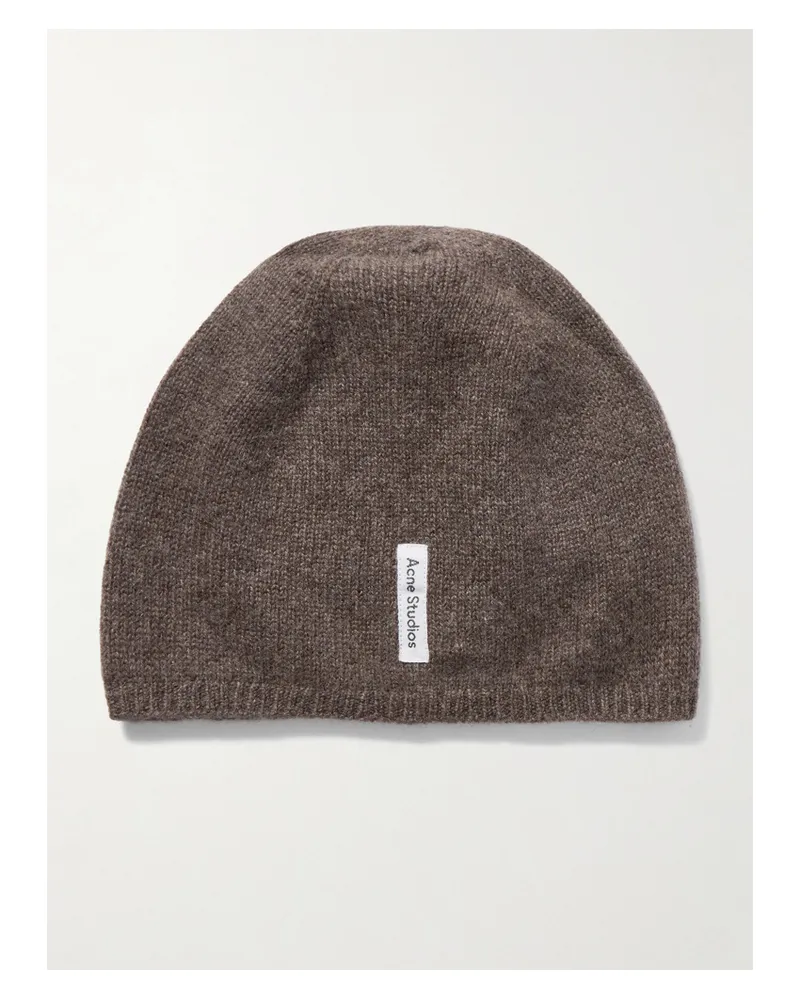 Acne Studios Kassia Beanie Aus Kaschmir Mit Applikation - Neutral Neutral