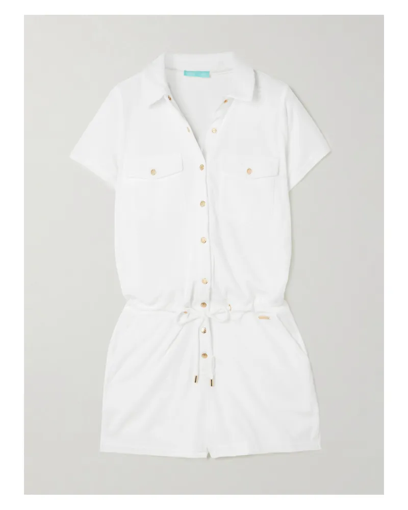 Melissa Odabash Cheryl Playsuit Aus Frottee Aus Einer Baumwollmischung Mit Verzierungen - Weiß Weiß