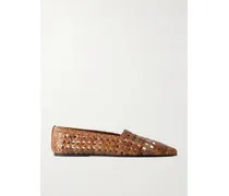 Ayame Flache Schuhe Mit Spitzer Kappe Aus Leder - Braun