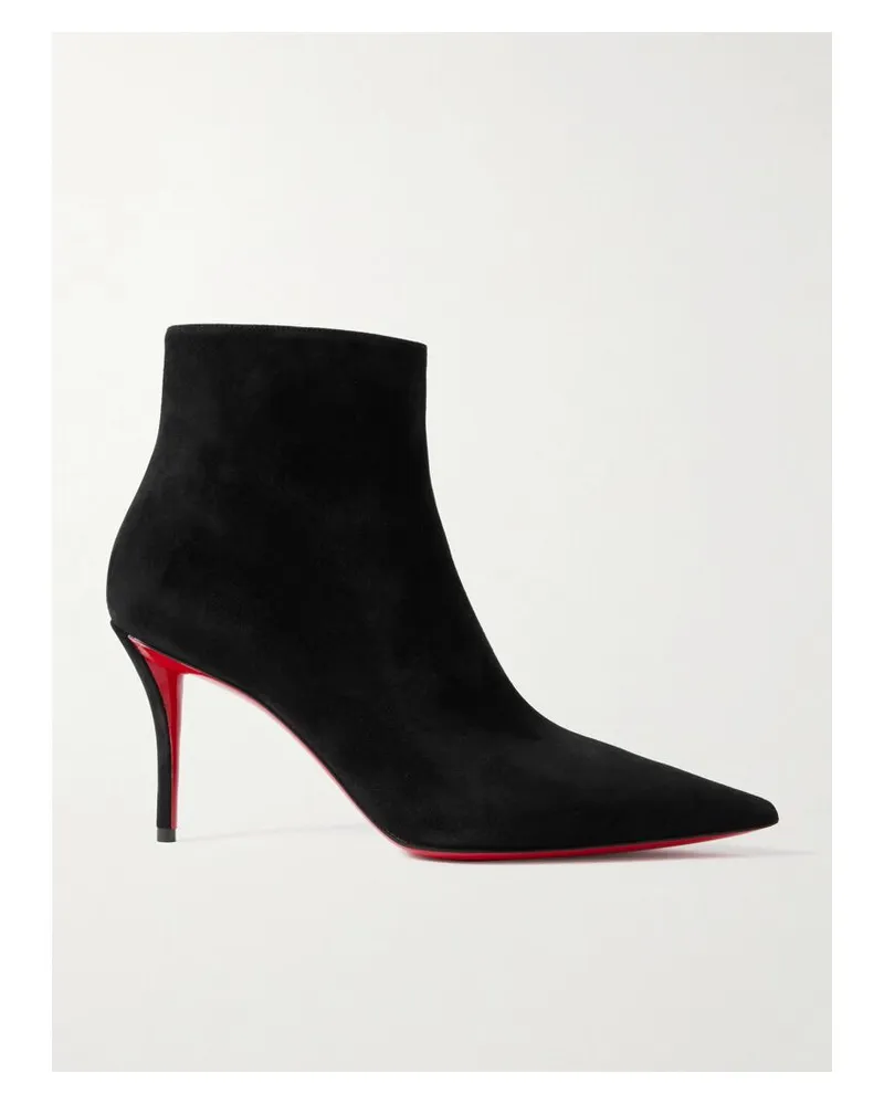Christian Louboutin So Apostropha 80 Ankle Boots Aus Veloursleder - Schwarz Schwarz