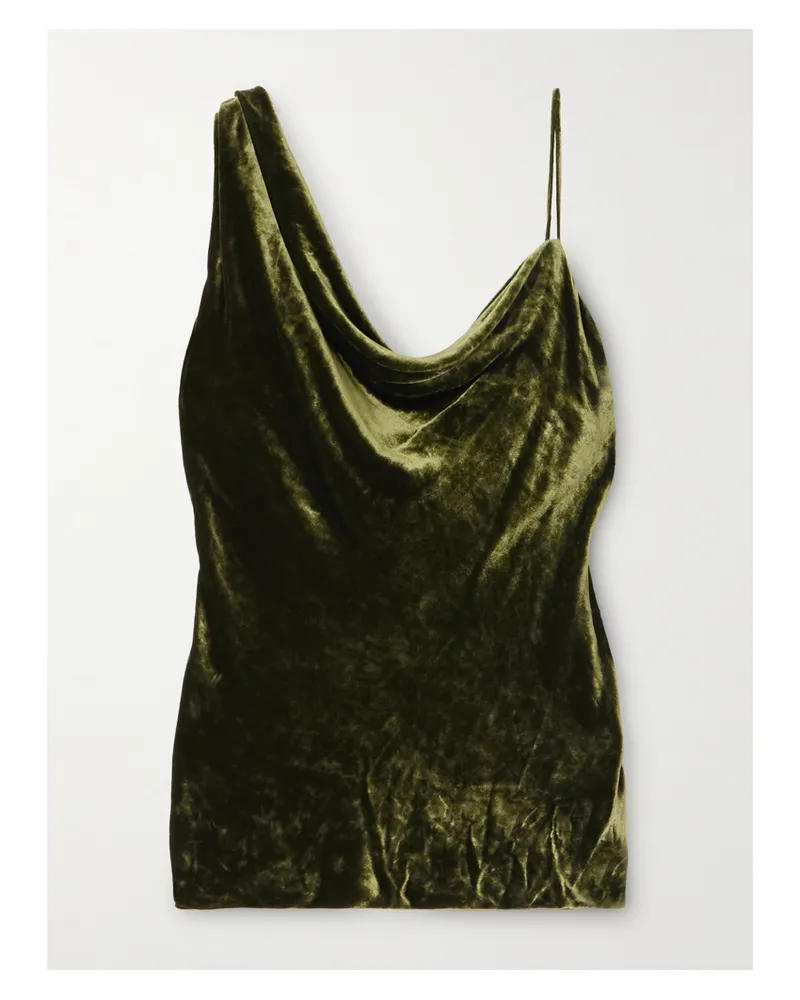 Dries van Noten Asymmetrisches Top Aus Samt - Grün Grün