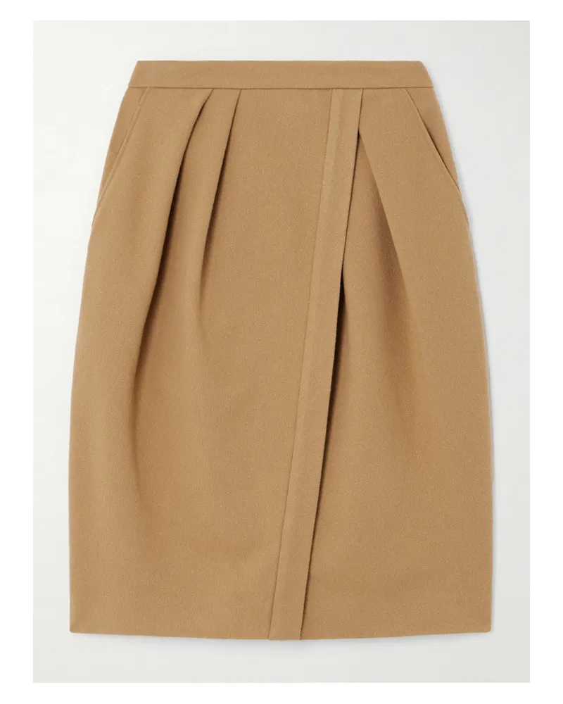 Dries van Noten Midirock Aus Einer Wollmischung Mit Falten Und Wickeleffekt - Braun Braun