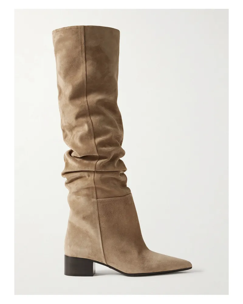 KHAITE Andee Overknees Aus Veloursleder - Braun Braun