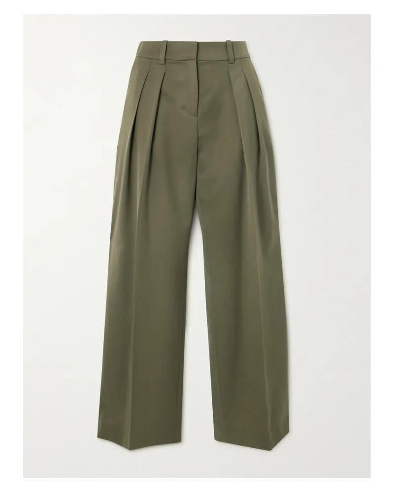 FRANKIE Shop Daytona Bundfaltenhose Mit Weitem Bein Aus Grain De Poudre - Grün Grün