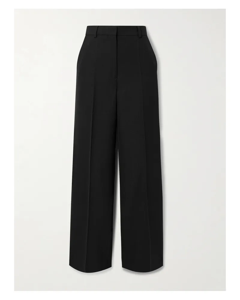 Totême Hose Mit Geradem Bein Aus Grain De Poudre Mit Recycelten Fasern - Schwarz Schwarz