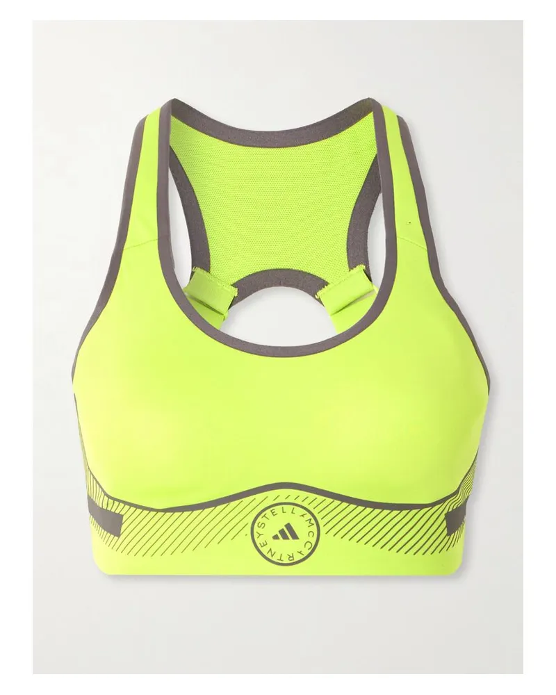 adidas Truepace Sport-bh Aus Neonfarbenem Stretch-material - Grün Grün