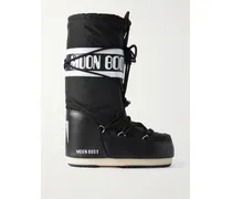 Icon Shell And Faux Leather Snow Boots - Black