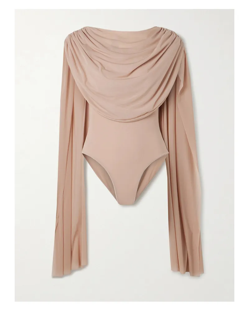 Maygel Coronel Burano Body Aus Stretch-jersey Mit Cape-effekt Und Raffungen - Pink Pink