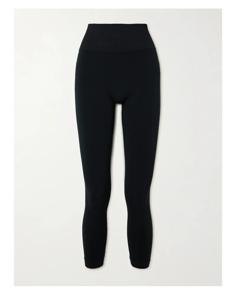 Perfect Moment Ribbed Thermal Modal-blend Leggings - Black Black