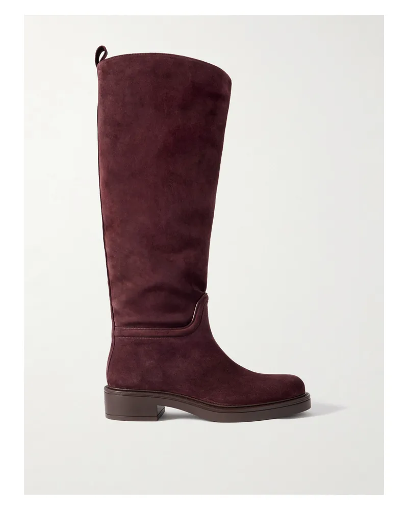 Stuart Weitzman Celia Kniehohe Stiefel Aus Veloursleder - Burgunder Burgunder