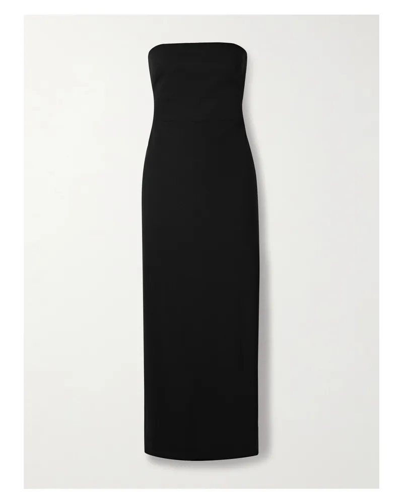Matteau Strapless Wool-blend Crepe Midi Dress - Black Black