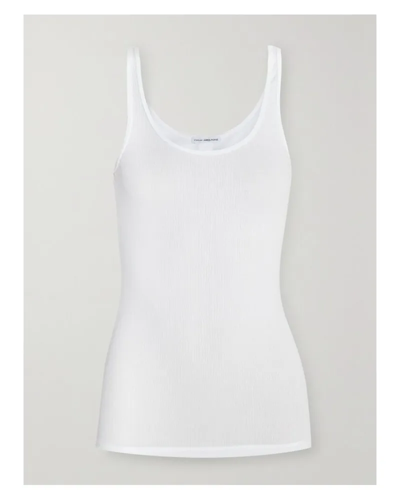 James Perse Daily Tanktop Aus Gerippter Supima®-baumwolle Mit Stretch-anteil - Weiß Weiß