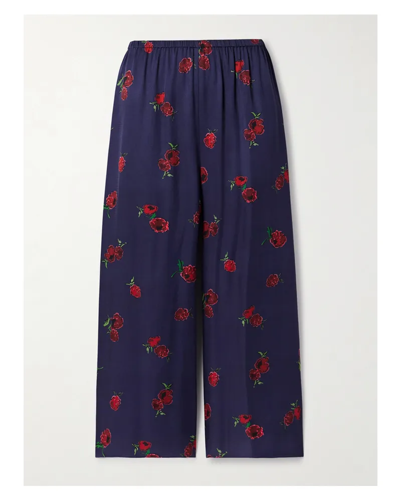 KHAITE Mindy Hose Mit Weitem Bein Aus- Bedrucktem Twill - Blau Blau