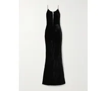 Maxime Maxikleid Aus Samt Mit Cut-outs - Schwarz