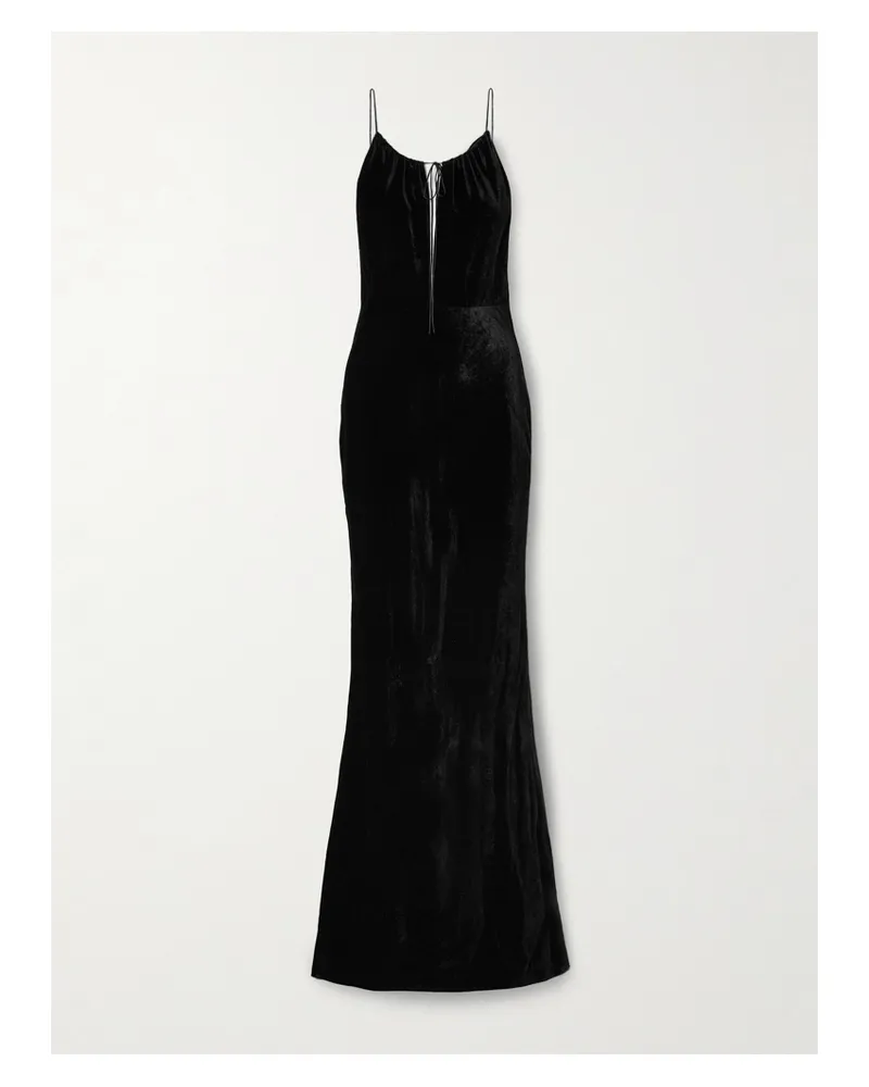 Nili Lotan Maxime Maxikleid Aus Samt Mit Cut-outs - Schwarz Schwarz
