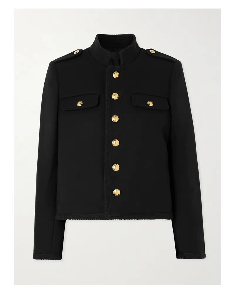 Nili Lotan Briella Jacke Aus Baumwoll-twill Mit Flechtdetails - Schwarz Schwarz