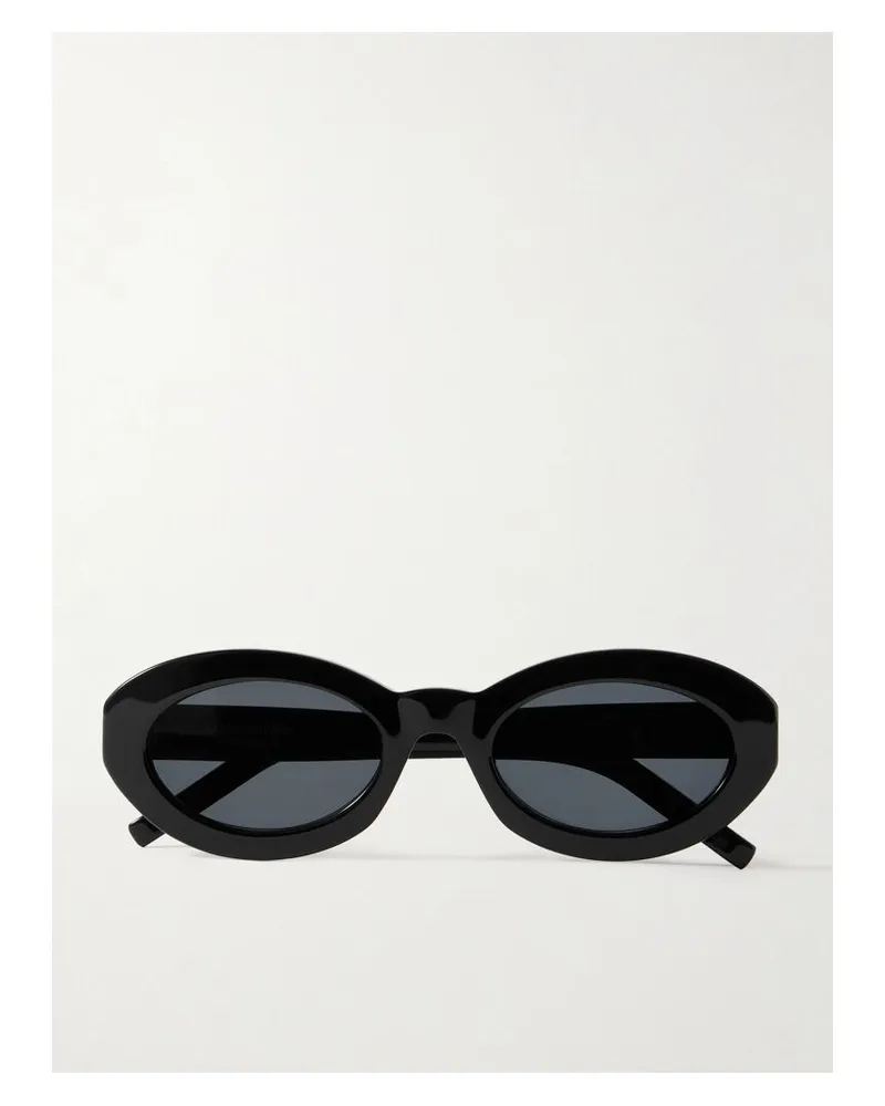 Saint Laurent Sonnenbrille Mit Ovalem Rahmen Aus Azetat - Schwarz Schwarz