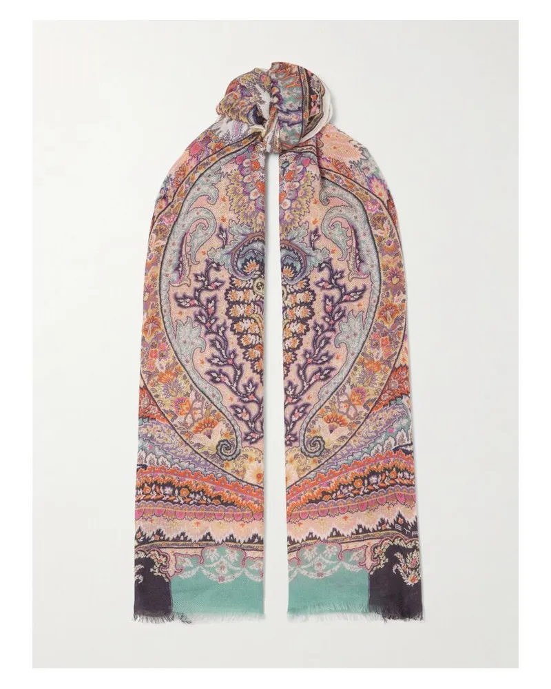 Etro Tuch Aus Einer Mischung Aus Wolle, Kaschmir Und Seide Mit Paisley-print - Mehrfarbig Mehrfarbig
