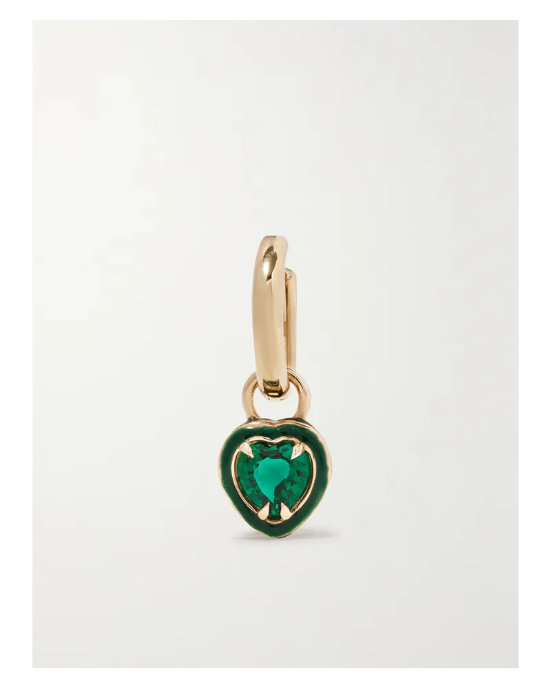Alison Lou Einzelne Creole Aus 14 Karat Gold Mit Smaragd Gold