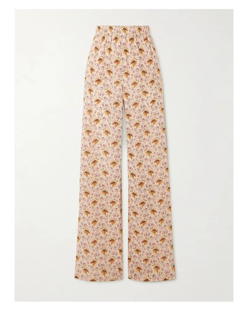 Valentino Garavani Hose Aus Baumwollmusselin Mit Blumenprint - Orange Orange