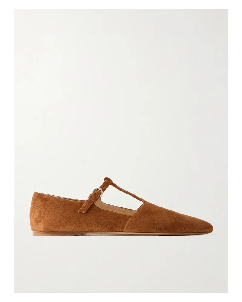 Gabriela Hearst Lola Ballerina Flache Schuhe Mit Spitzer Kappe Aus Veloursleder - Braun Braun