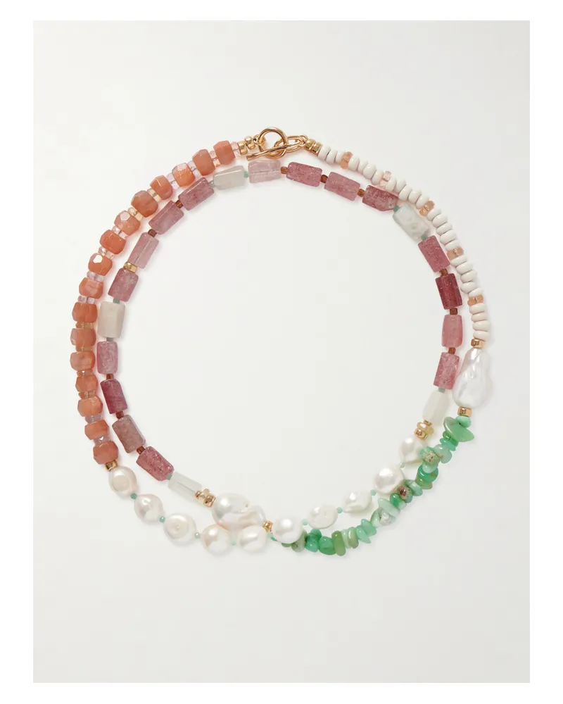 Lizzie Fortunato Cabana Gold-plated Multi-stone Beaded Necklace Multi