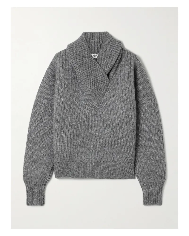 Saint Laurent Pullover Aus Einer Alpakawollmischung Mit Schalkragen - Grau Grau
