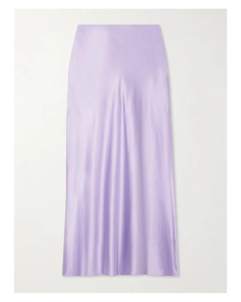 Veronica Beard Clover Midirock Aus Satin Aus Einer Seidenmischung - Lila Lila