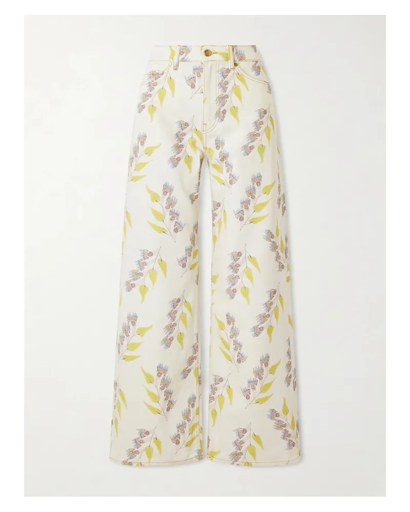 Ulla Johnson Willow Floral-print Mid-rise Wide-leg Jeans - Multi Multi