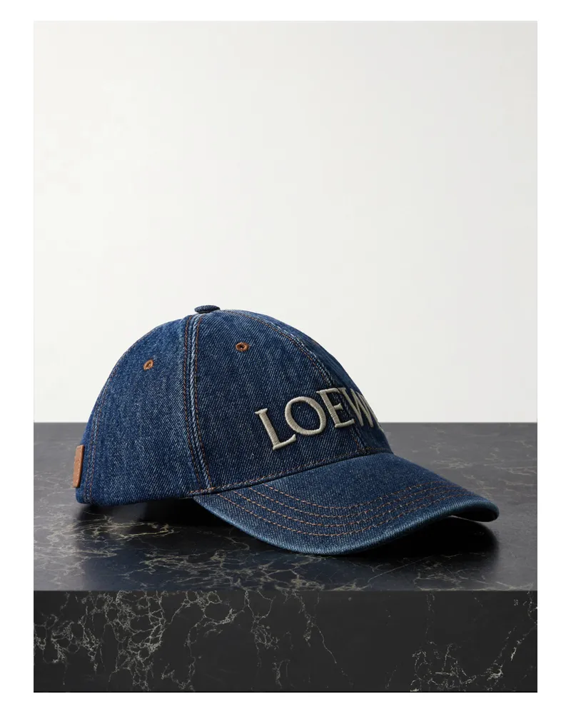 Loewe Paula Ibiza Embroidered Denim Baseball Cap - Blue Blue