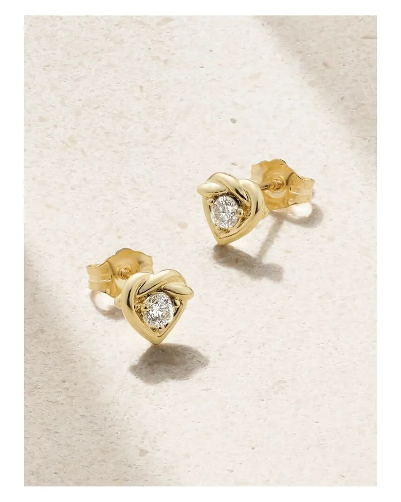 Stone & Strand Tie The Knot Ohrstecker Aus 10 Karat Gold Mit Diamanten Gold