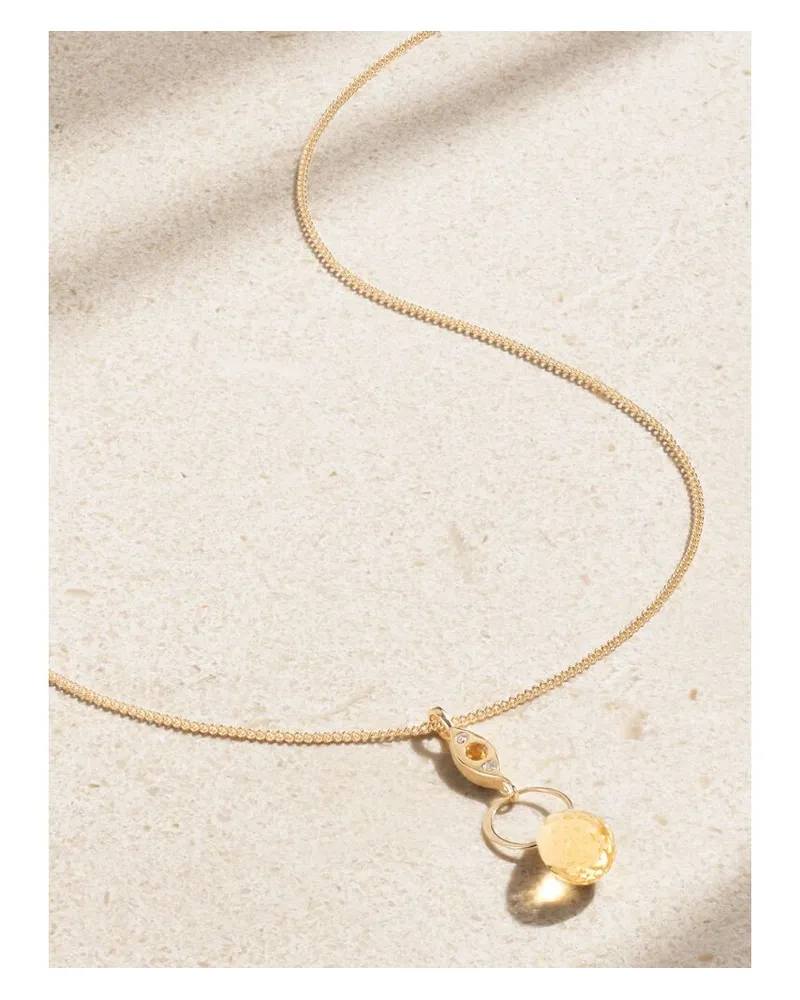 Melissa Joy Manning Kette Aus Recyceltem 14 Karat Gold Mit Diamanten Und Citrin Gold