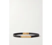 Lederarmband Mit Goldfarbenen Details - Schwarz