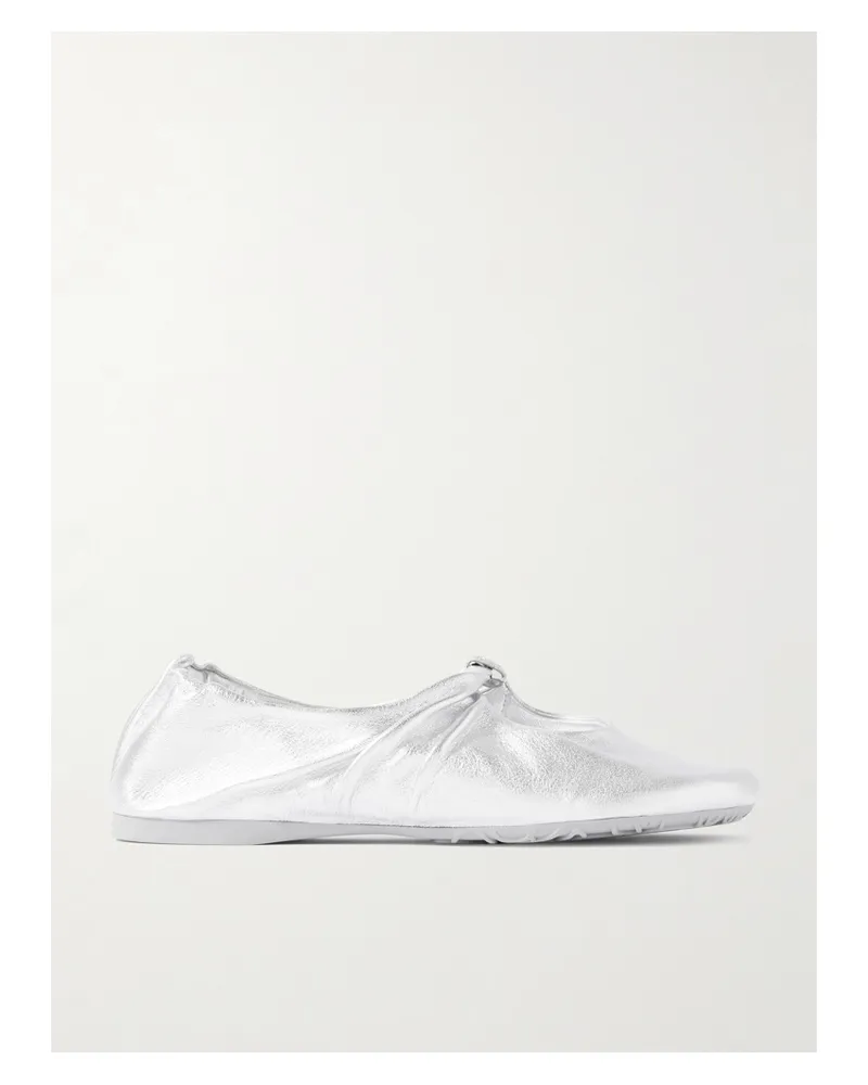 Loewe Pebble Ballerinas Aus Metallic-leder - Silber Silber