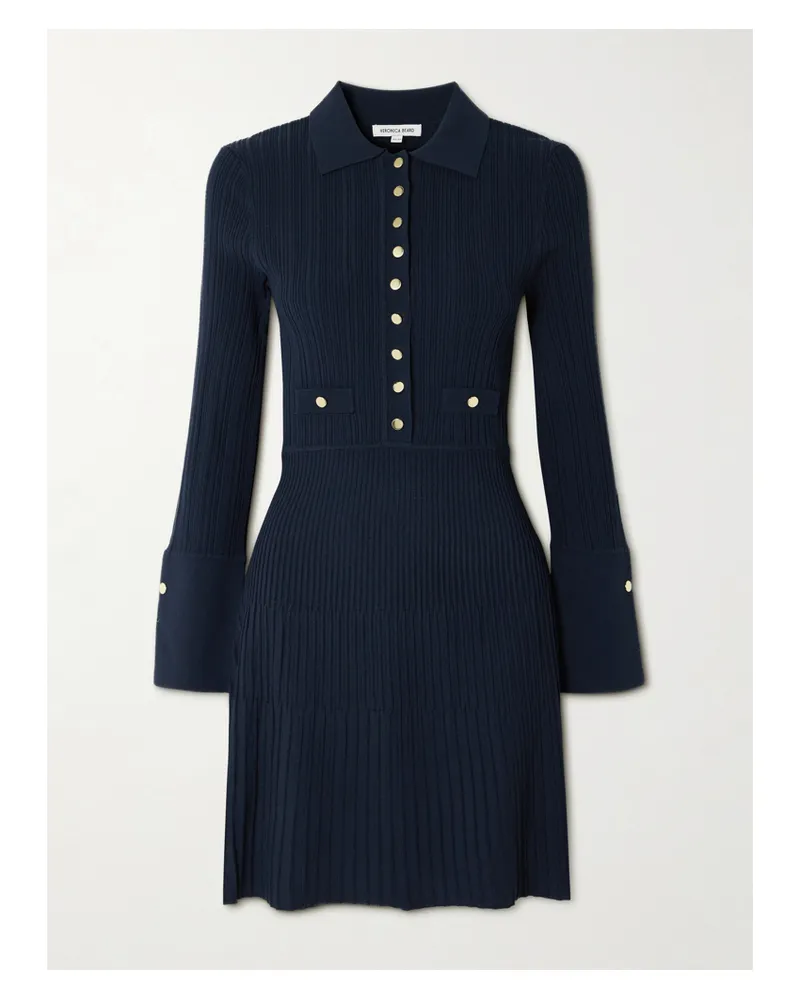 Veronica Beard Lauper Minikleid In Rippstrick - Blau Blau