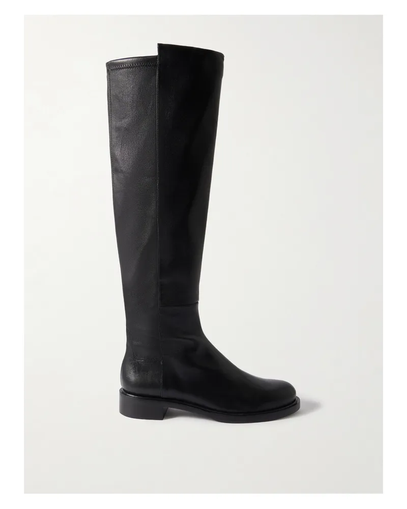 Stuart Weitzman Gisele 5050 Kniehohe Stiefel Aus Leder Und Stretch-material - Schwarz Schwarz