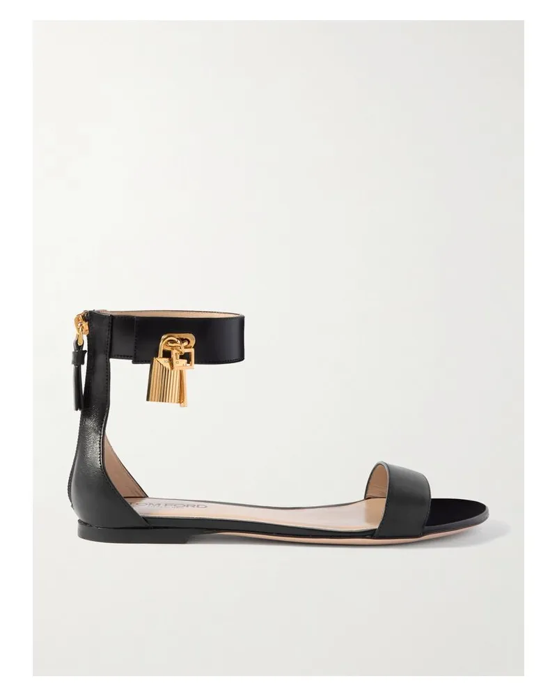 Tom Ford Sandalen Aus Leder Mit Verzierung - Schwarz Schwarz
