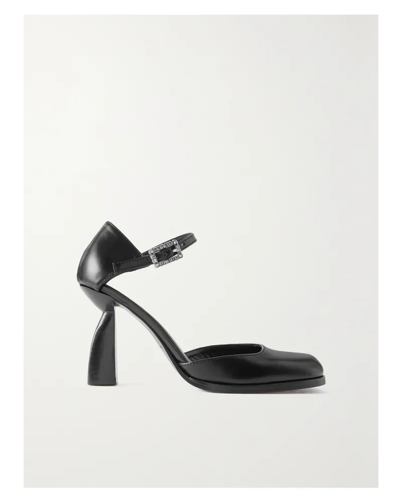 NODALETO Angel Lucia Pumps Aus Leder Mit Kristallen - Schwarz Schwarz