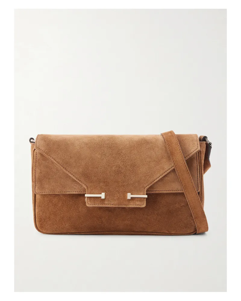 Tom Ford Small Suede Shoulder Bag - Brown Brown