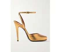 La Scandale Sandalen Aus Metallic-leder - Gold