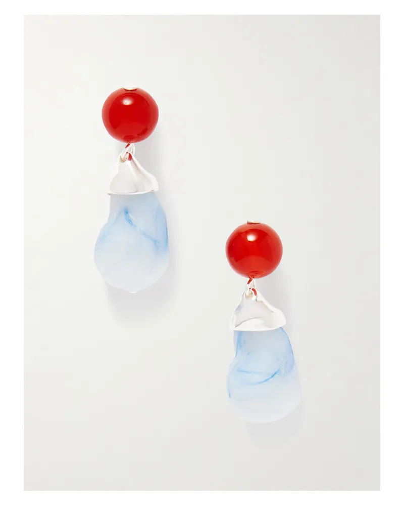 Completedworks Recycled Silver, Resin And Agate Earrings - Blue Blue