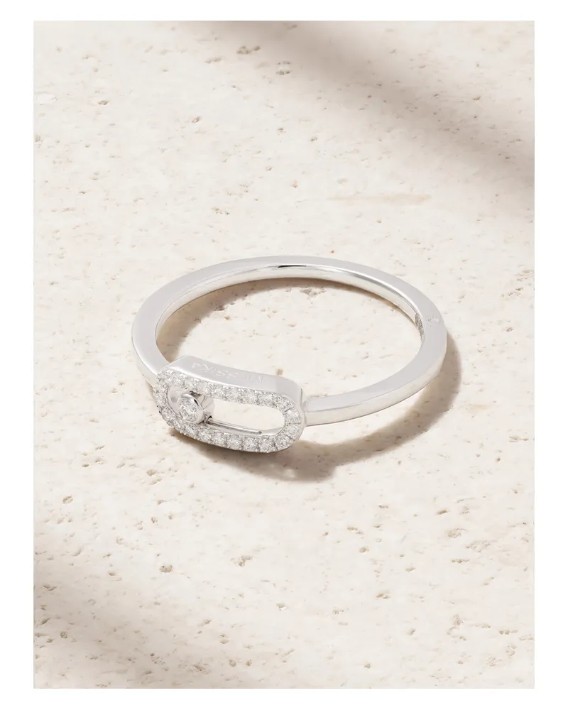 Messika Move Uno 18-karat White Gold Diamond Ring - Silver Silver