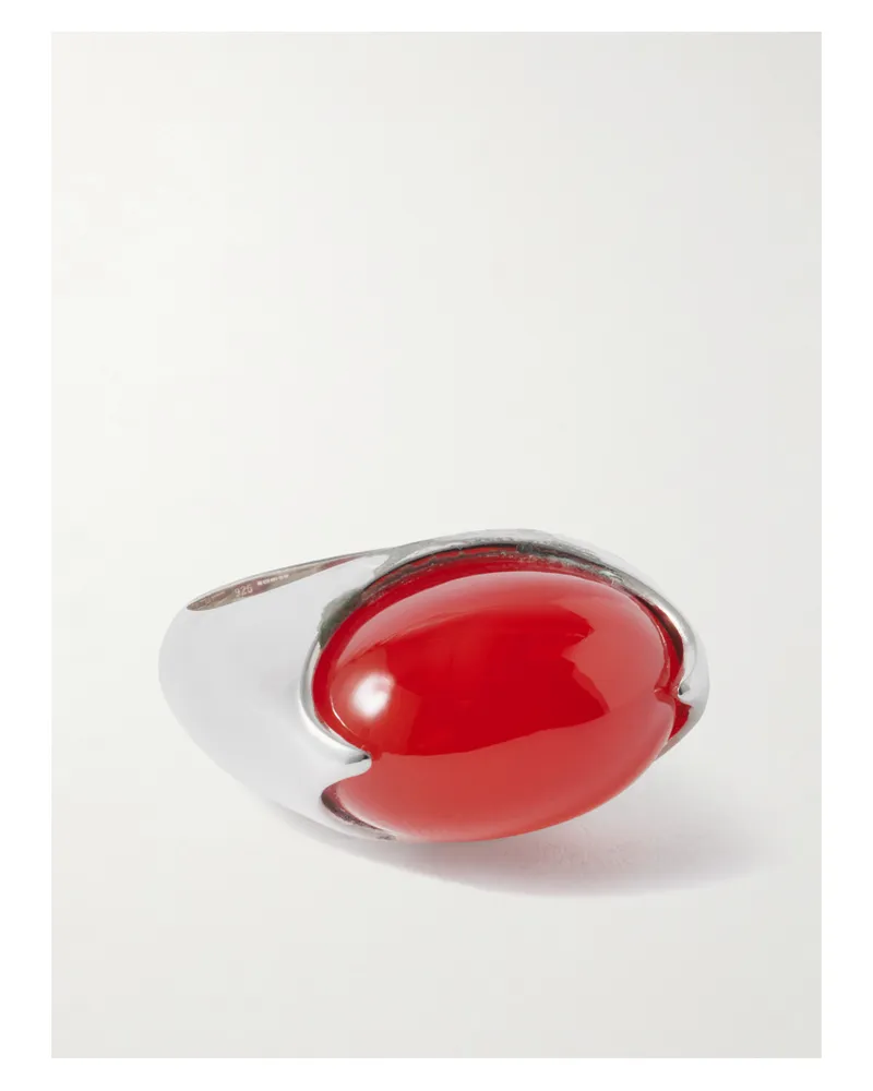 Loren Stewart Orb Ring Aus Sterlingsilber Mit Karneol - Orange Orange