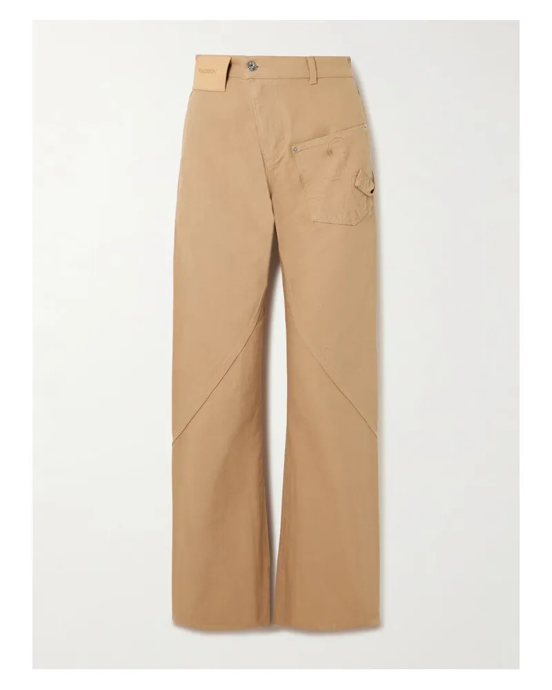 J.W.Anderson Twisted Asymmetrische Hose Aus Baumwoll-canvas Mit Stickerei - Braun Braun