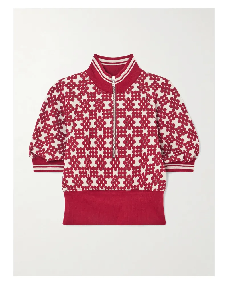 Dries van Noten Striped Jacquard-knit Half-zip Sweater - Red Red