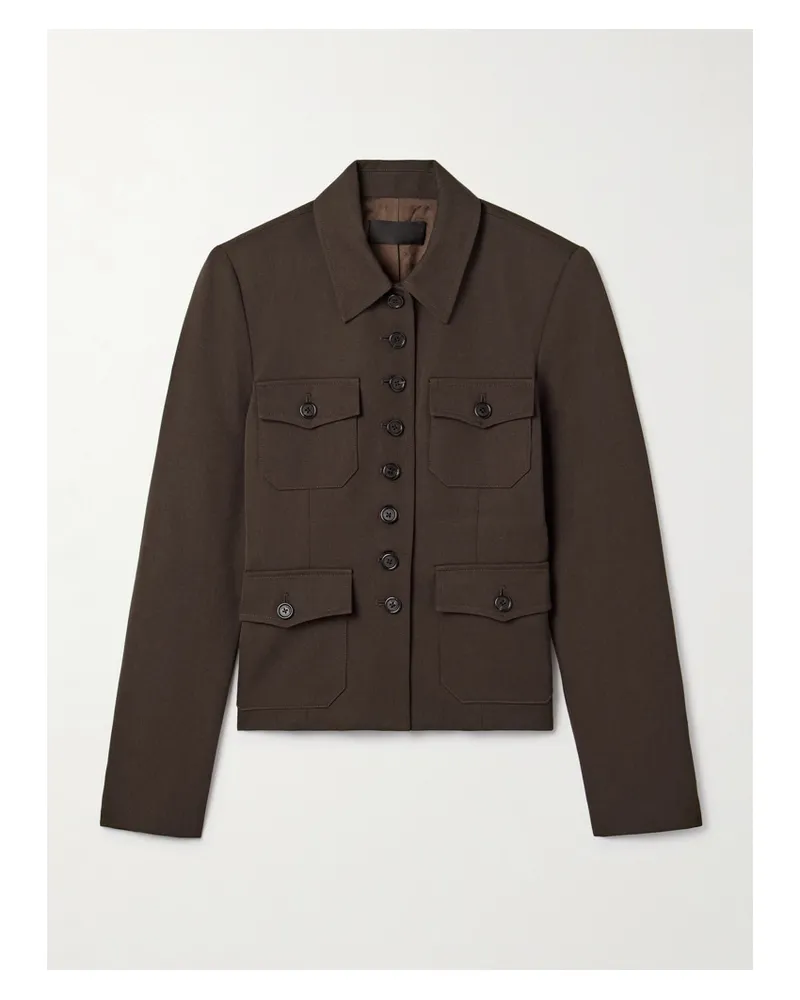 Nili Lotan Jamison Wool-twill Jacket - Brown Brown