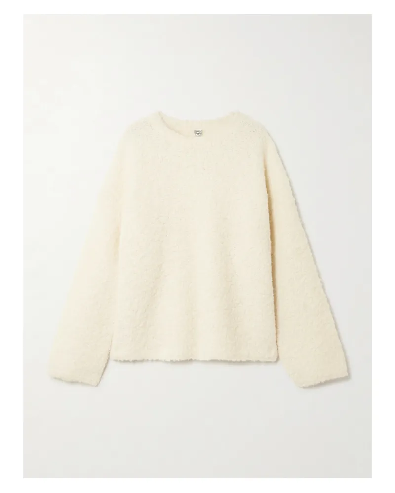 Totême Pullover Aus Bouclé Aus Einer Alpakawoll-wollmischung - Weiß Weiß