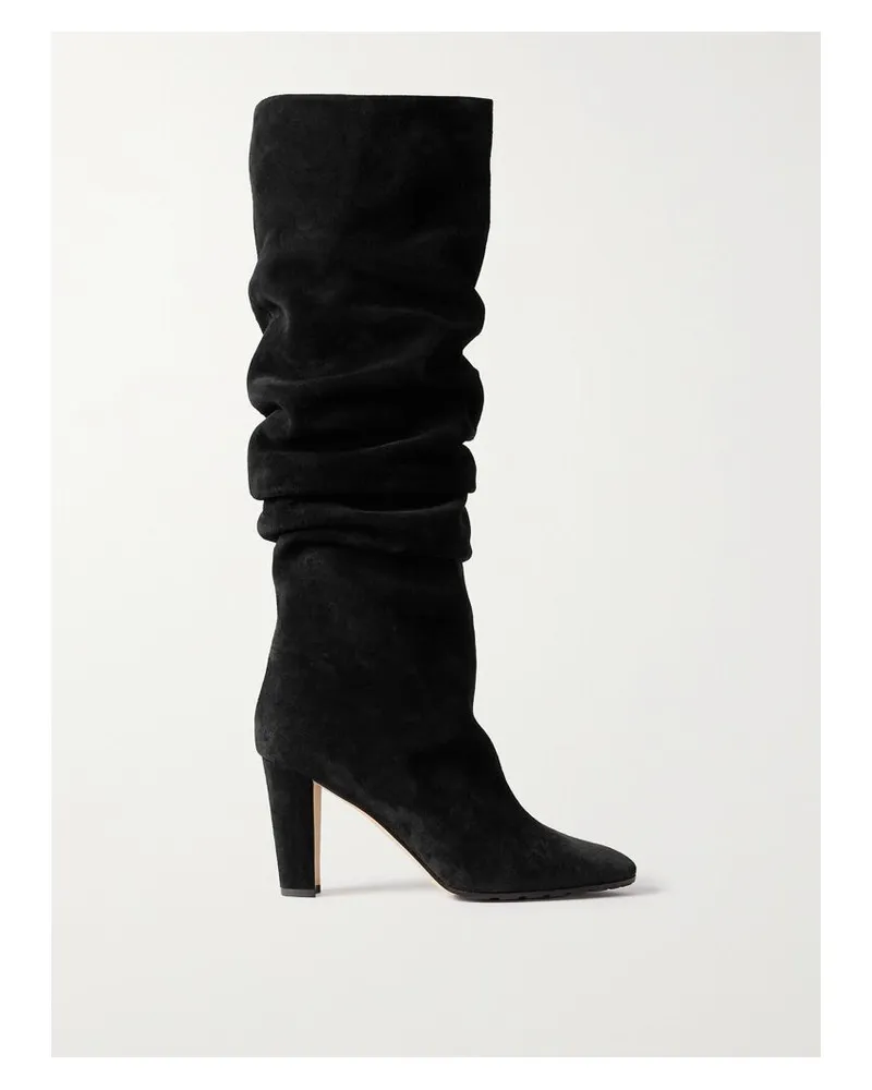 Manolo Blahnik Calassohi 90 Kniehohe Stiefel Aus Veloursleder - Schwarz Schwarz
