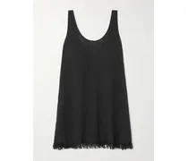 Tillie Fringed Cotton-gauze Mini Dress - Black